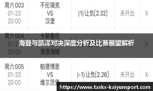 海登与凯泽对决深度分析及比赛展望解析